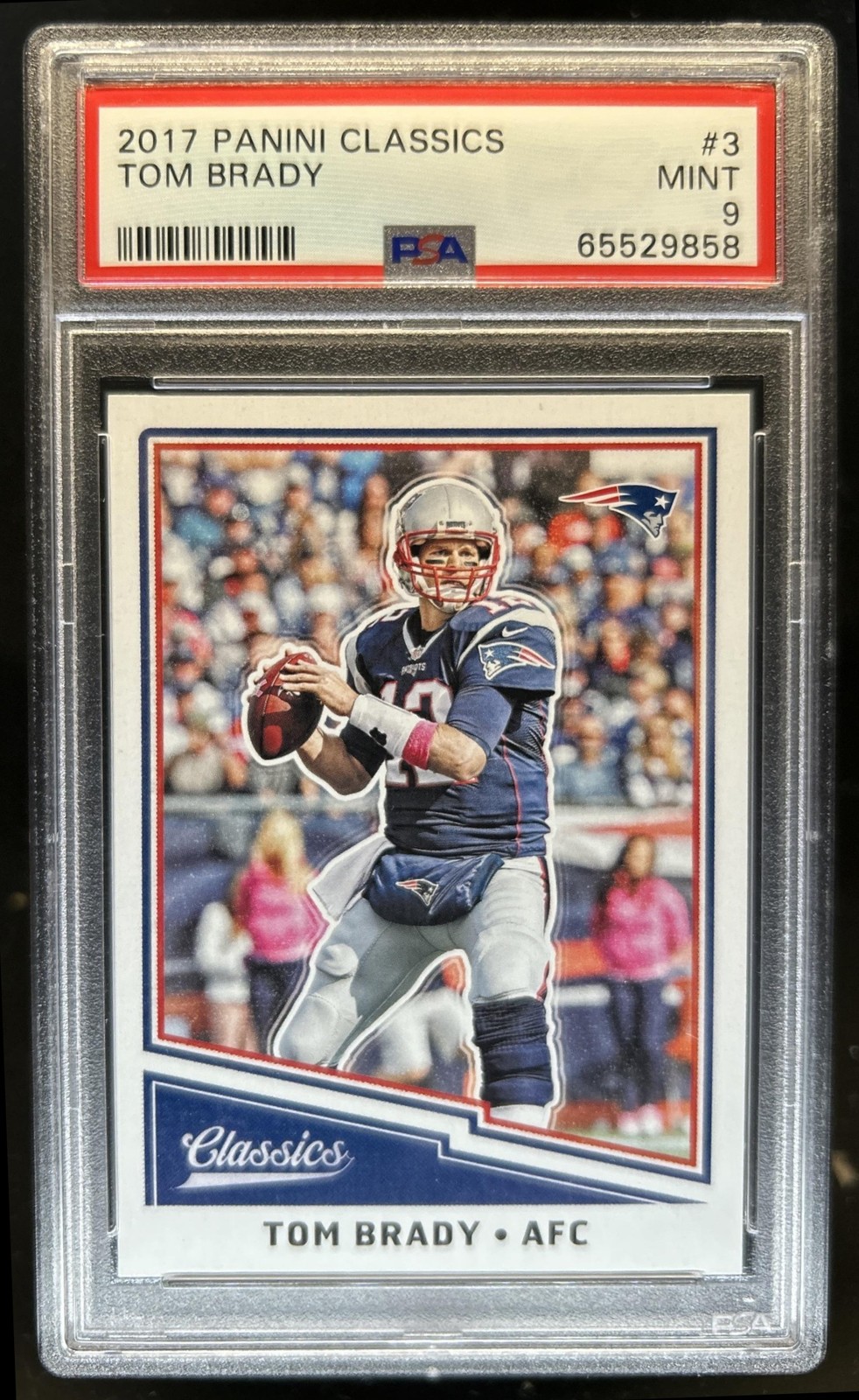 2017 Panini Classics Tom Brady #3 Patriots PSA 9 view 1