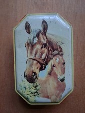 Vintage Holland's Toffee Tin HORSES Theme Arthur Holland Advertising Shop Rare