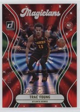 2023-24 Panini Donruss Magicians Holo Red & Green Laser 58/75 Trae Young #6 1aj
