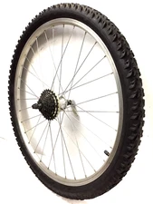 26" Bicycle Rear Black Wheel QR 7-Speed Cassette 2.0" Tire Mountain Bike #A85