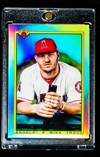 MIKE TROUT RARE REFRACTOR INVESTMENT CARD SSP BOWMAN CHROME ANGELS HOF MINT
