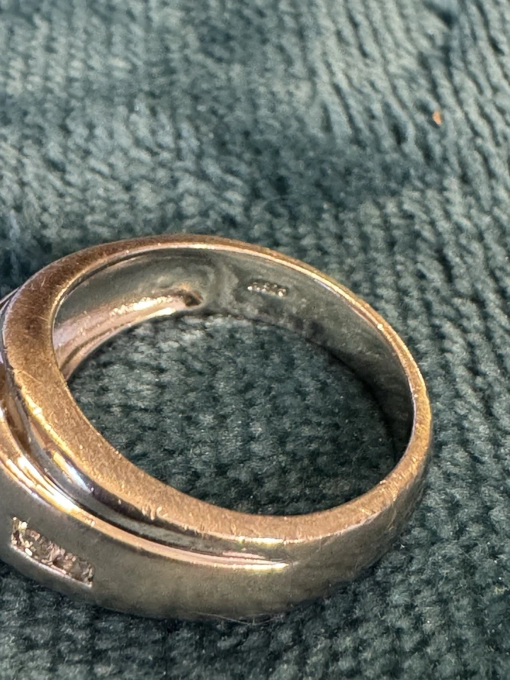 Мужское кольцо с натуральным сапфиром и драгоценными камнями серебро 925 пробы - Изображение 4 из 4