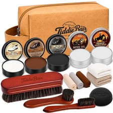 Leather Shoe Polish Kit 16 Pcs Shoe Shine Cleaning Conditioning Kit Leather