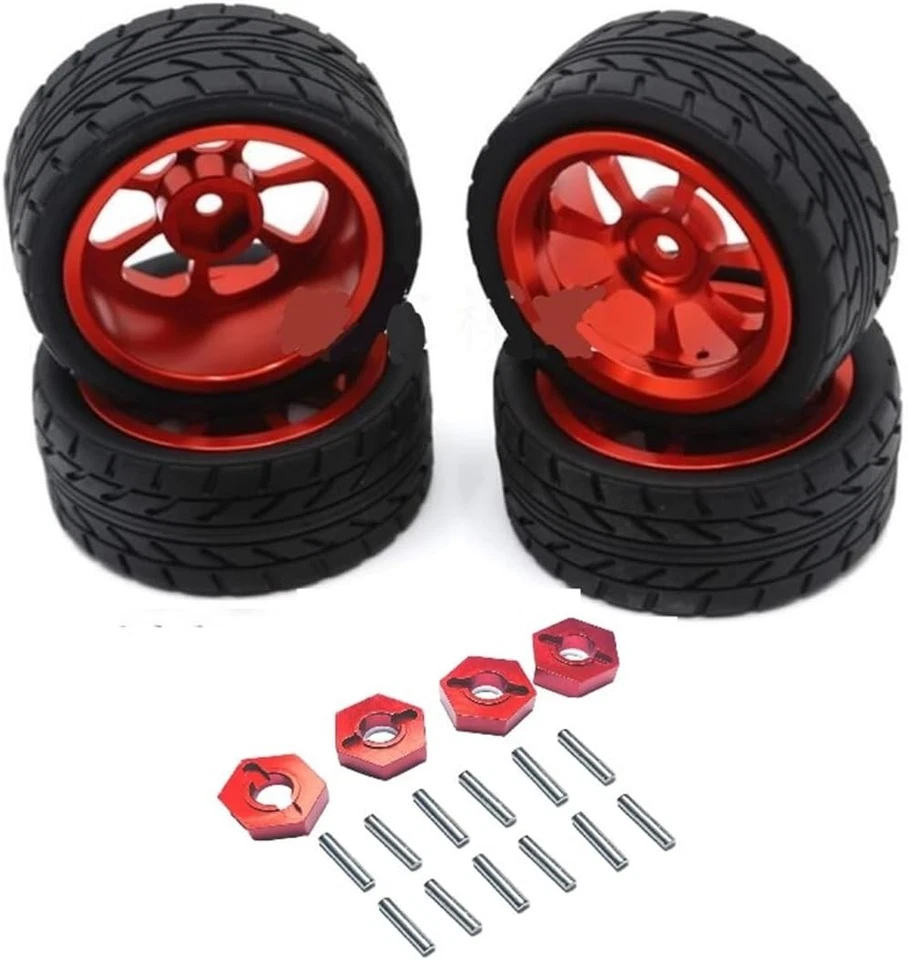 Metal Wheels Tires Upgrade Parts for 1/14 RC Car Hyper Go H14BM 14209 - Image 2 of 2