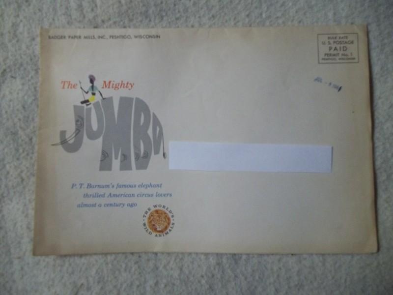 THE MIGHTY JUMBO AD FOR Badger Paper Mills Inc Peshtigo Wisconsin,1961?
