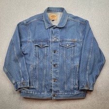 Dickies Denim Trucker Jacket Mens XL Blue Cotton Button Front Pocket Vintage 90s