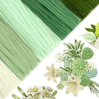 500 Pcs Pipe Cleaners for DIY Flower Bouquets, Chenille Stems for Graduation ...
