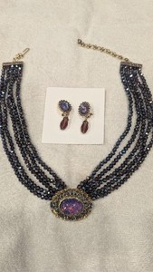 Stamped Necklace and earring set (A200)