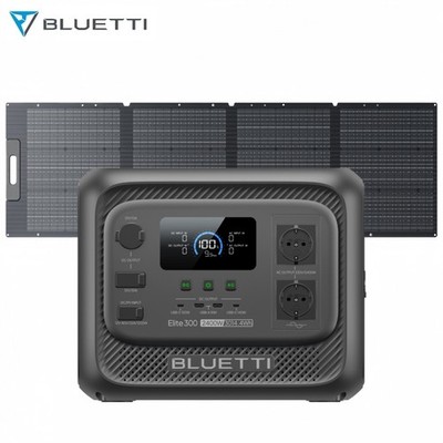 BLUETTI Elite 300 Powerstation 2400W Generator 200W Solarpanel LiFePO4 3014Wh