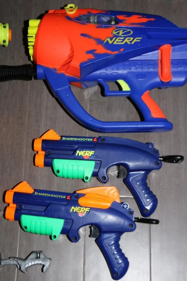 VINTAGE 90s NERF GUN LOT SHARPSHOOTER II BALLZOOKA SAWTOOTH SNEAKSHOT 1994 RARE - Image 2 of 4
