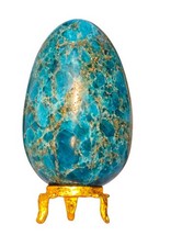 Natural 90MM Blue Apatite Stone Reiki Aura Metaphysical Healing Chakra Egg
