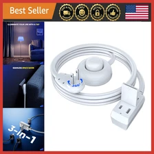 3ft Extension Cord w/ On/Off Switch, 360° Rotating Flat Plug, 2-Prong, UL Certif