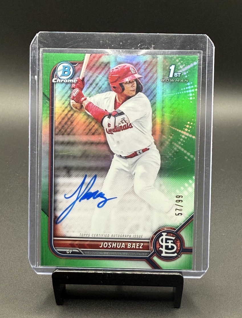 2022 Bowman Chrome Joshua Baez 1st Prospect Green Refractor RC Auto /99