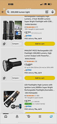 IMALENT MS32 200,000 Lumens LED Rechargeable Flashlight Black
