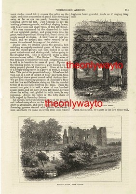 Teil des Chores Bolton Abbey & Barden Tower bei Bolton, Buchillustration, 1877