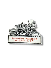 Vintage 1970s Shartlesville PA railroad roadside America rubber fridge magnet