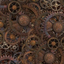 Rusty Steampunk Gears 42 - 18"x46" Hydrographic Film Hydro Dipping