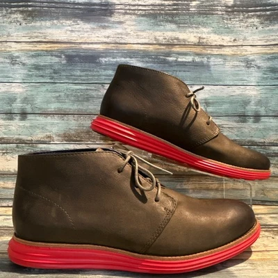 Botas Chukka Cole Haan Lunargrand Para Hombre Talla 10.5M Cuero Verde Oscuro Con Cordones - Imagen 1 de 4