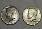 2  1966 John F Kennedy Silver Half Dollar Dollars 40%  Silver