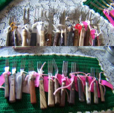 7'' & 8'' Granny Forks Stainless & Wooden 3 & 2 Tines YOUR CHOICE
