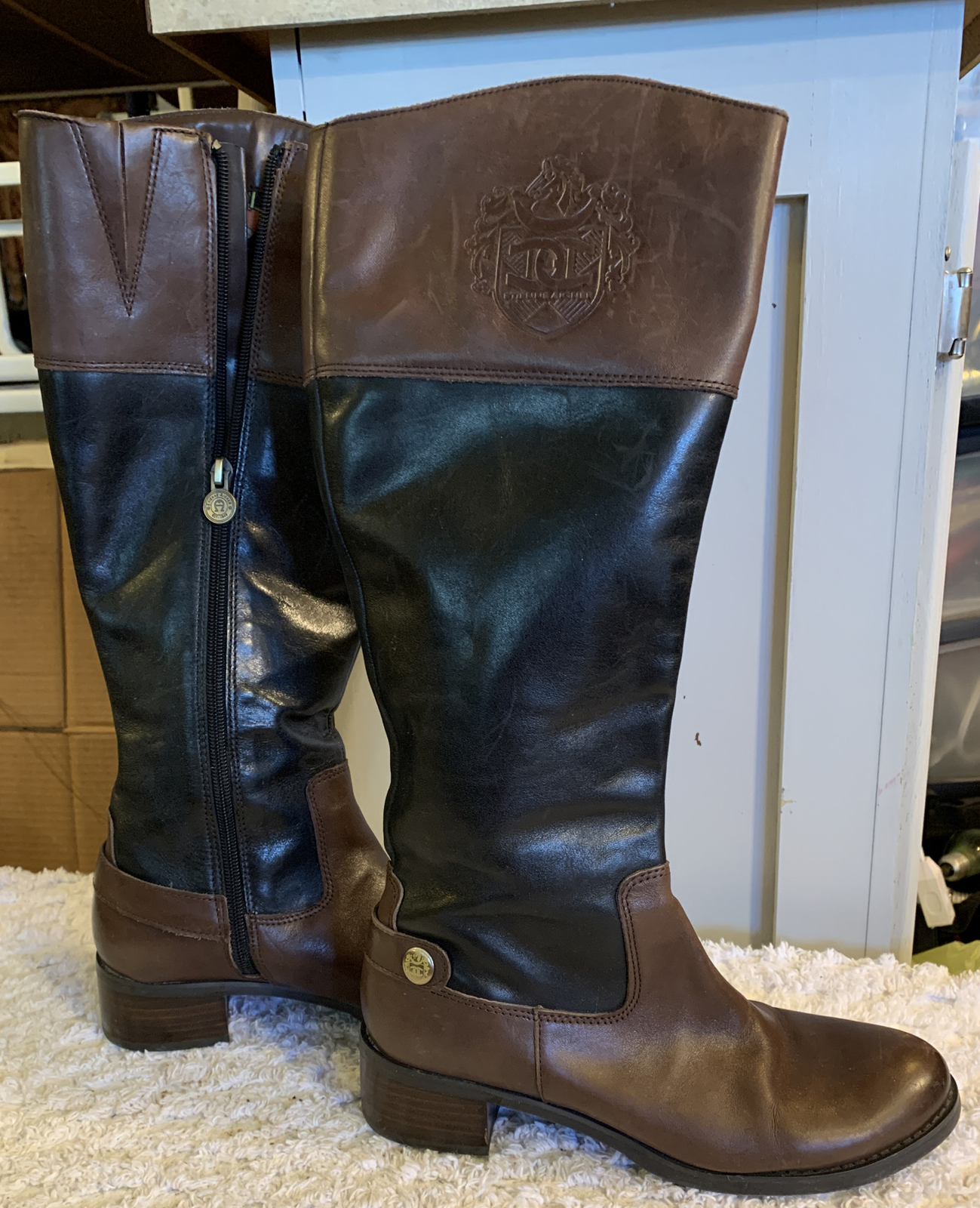 Faux Leather Riding Boots Size 