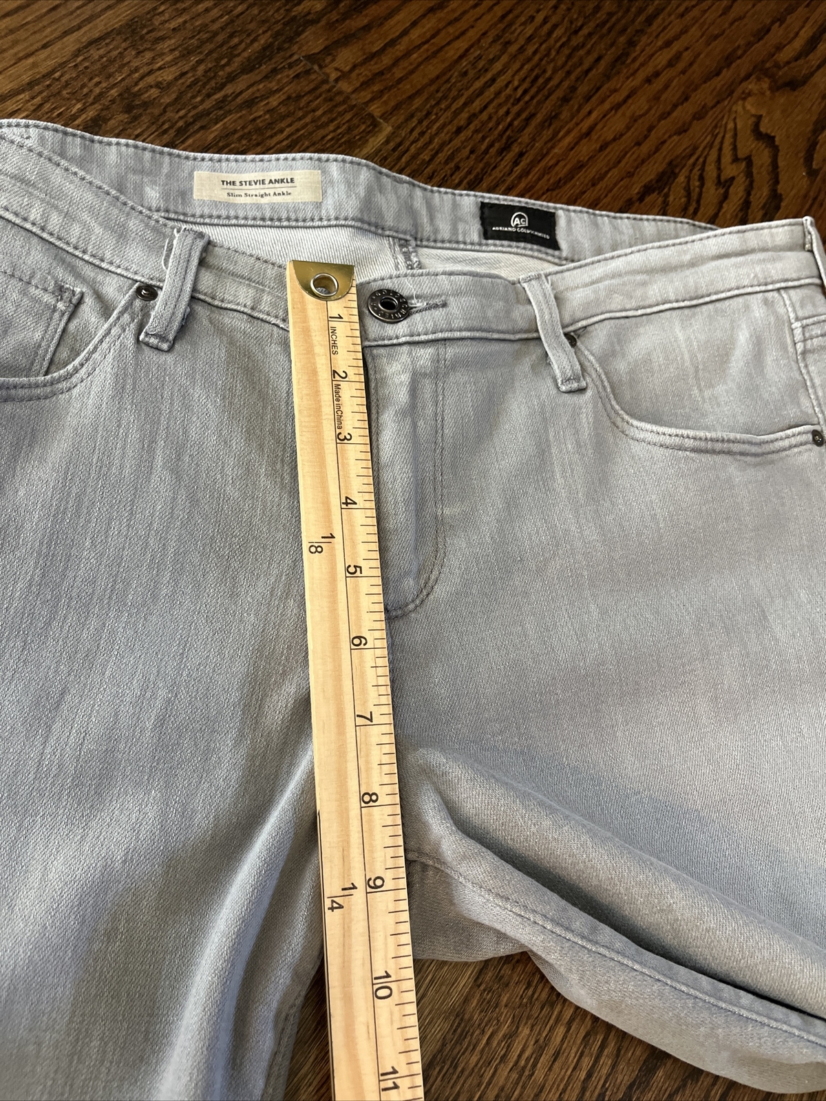 AG Adriano Goldschmied Jeans Womens 33 Gray The Stevie Ankle Slim Straight Leg - View 7