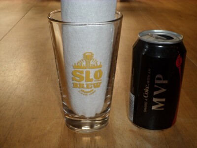 [SLO BREW CO.] SAN LUIS OBISPO, CALIF.- ''HONEY BLONDE'', Pint Beer Glass, VINTAGE