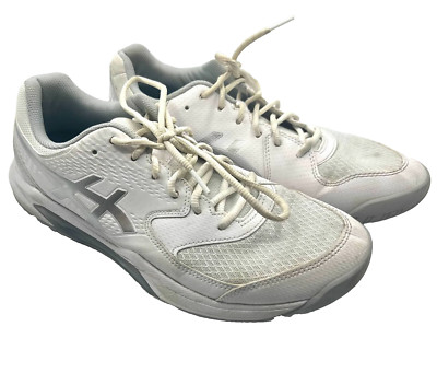ASICS GEL Dedicate 8 Pickleball Tennis Shoes Womens Size 12 Sneaker White Silver