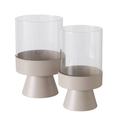 Kerzenhalter aus Glas PALLAS, Metallständer, 2er-Set