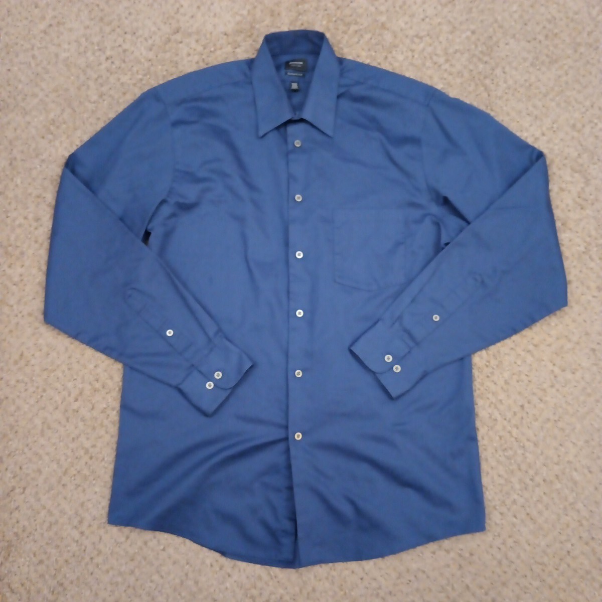 Arrow Shirt Mens Solid Blue Long Sleeve Button Up Cotton