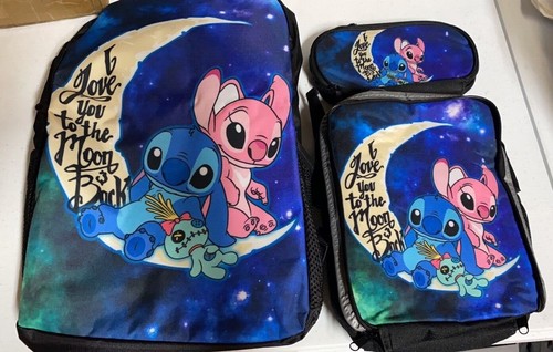 Lilo &Stitch School Backpacks Set+ Lunch Box+Pencil Case Cartoon for Kids - Picture 29 of 39