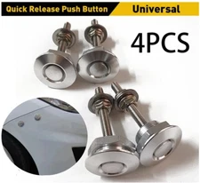 Push Button Quick Release Hood Bonnet Pins Lock Clip Car Bumper Latch Kit Silver