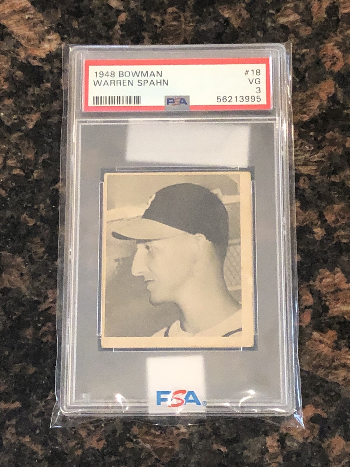 1948 Bowman Warren Spahn #18 Baseball Card PSA 3