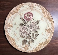 John Derian Floral Bouquet 10" Round Plate w Hanger Vintage Decoupage OOP SIGNED
