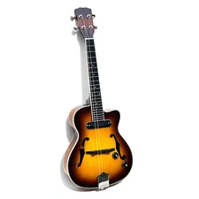 Jazz Ukulele F hole 26'' Mini Acoustic 4 Strings Ukelele With Pickup Single Cut