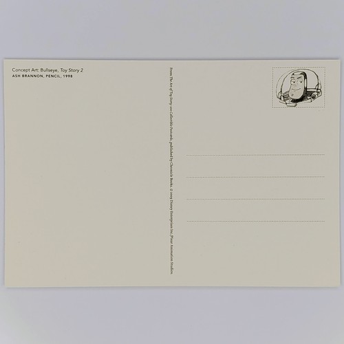 Toy Story 2 Postcard Bullseye Disney Pixar Ash Brannon Pencil Concept Art Horse - Picture 2 of 2