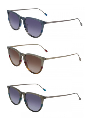 Cole Haan Unisex Horn Keyhole Round Sunglasses w/ TI-FLEX Temples - CH3001