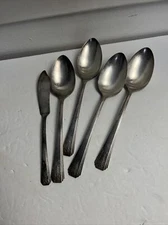 Oneida CLARION Community Dinner Spoon, Butter Knife Art Deco Par Plate Flatware