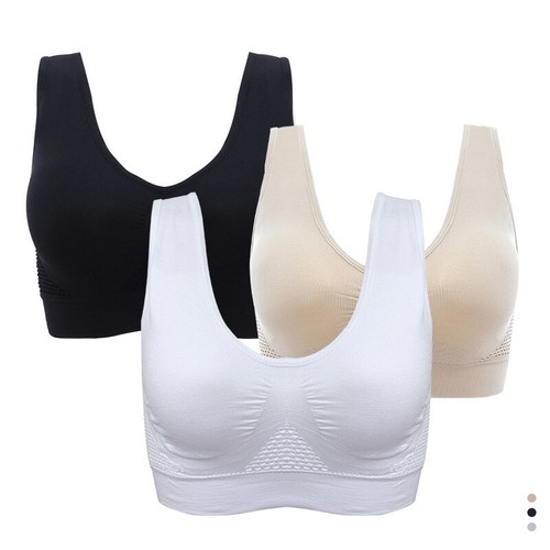 Plus Size Women Shockproof Breathable Cozy Wireless Push-up Vest Bra Sports Tops - Picture 2 of 15