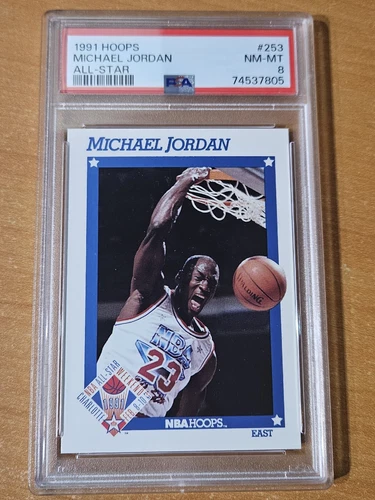 1991 NBA Hoops ALL-Star Michael Jordan Card #253 PSA 8 NM-MT