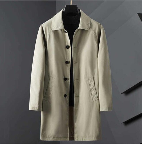 Spring/Fall Men Trench Coats Casual Hooded Jacket Long Suit Overcoat Windbreaker - Picture 17 of 21