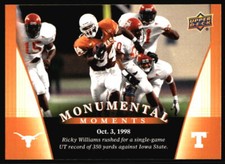 2011 Upper Deck University of Texas Ricky Williams #90 Texas Longhorns