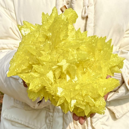 3.92LB Rare yellow sulfur crystal quartz crystal mineral specimen - 第 5/11 張圖片