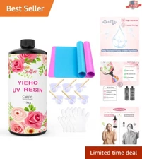 Luxurious 1KG UV Resin Kit - Fast Curing Epoxy Supplies with Accessories