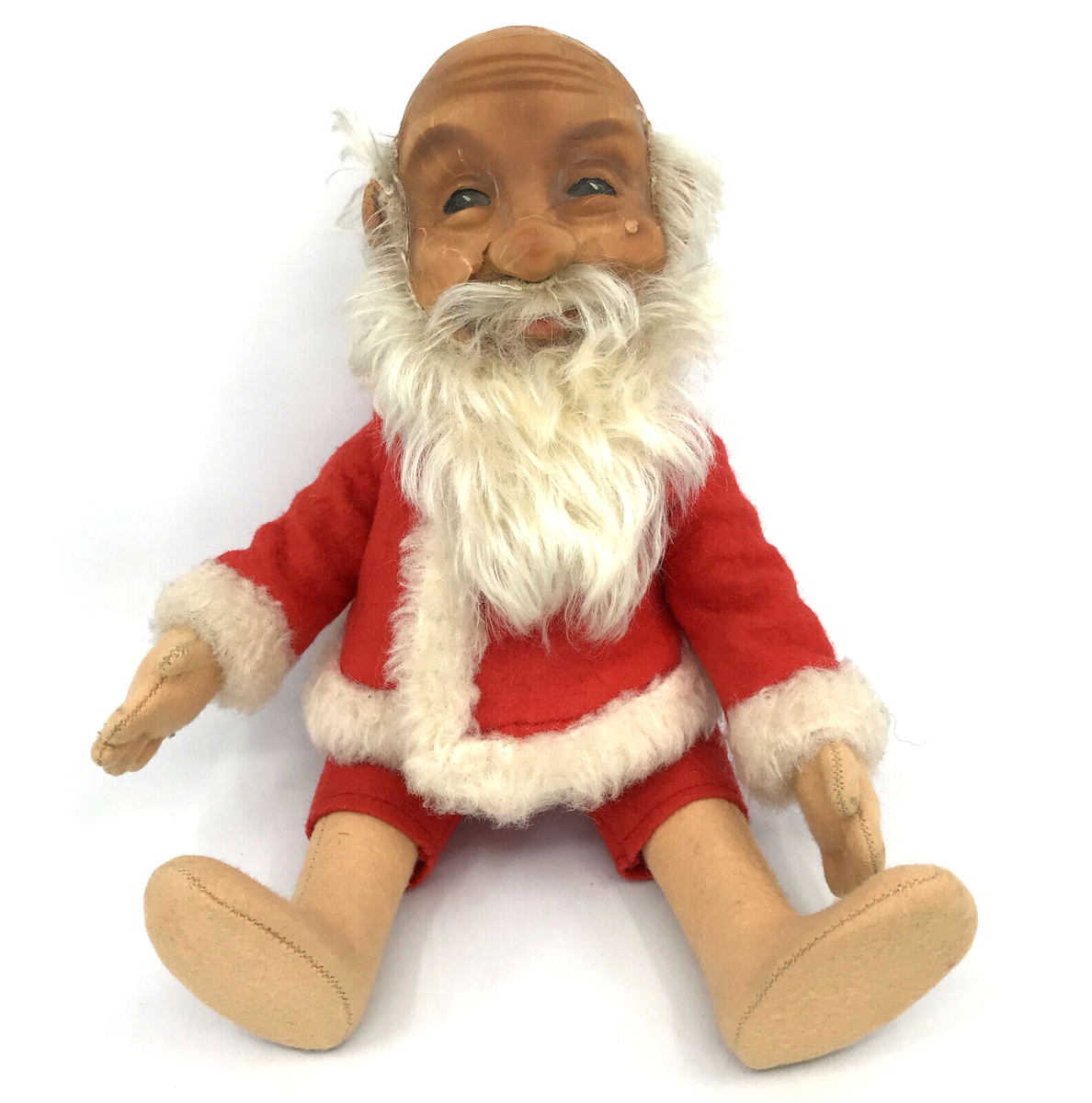 SteiffLittle Santa 2000 ぬいぐるみ Steiff Santa Claus Dwarf Doll 31cm 12in 1950s Felt Mohair
