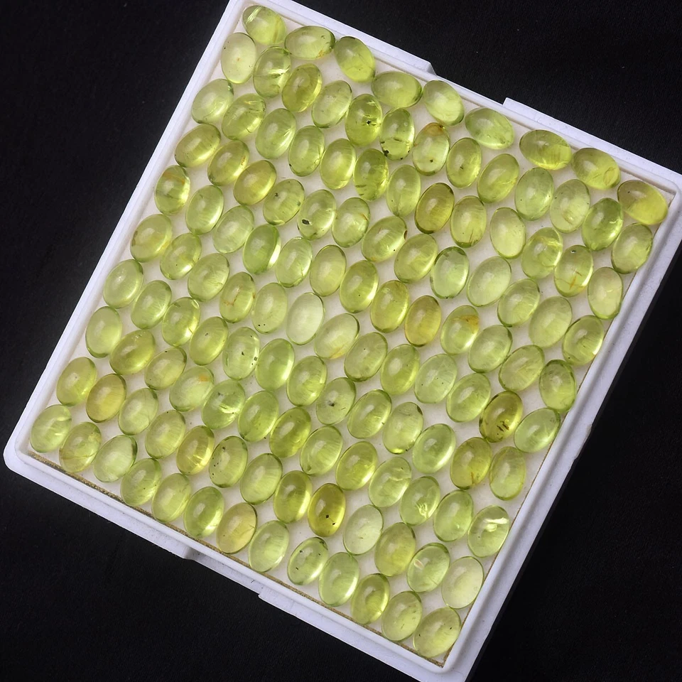 42 Stück Natürlich Peridot 6mmx4mm Oval Cabochonschliff Funkelnde Lose - Bild 4 von 4