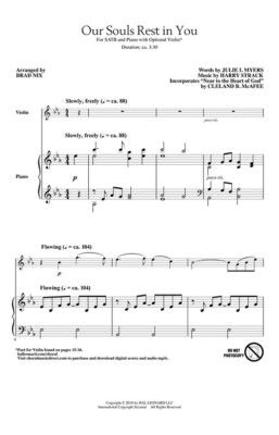 Our Souls Rest in You SATB/VIOLIN