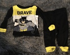 BABY BOYS PAJAMAS 12 M MONTHS BATMAN SET PANTS BLACK BRAVE