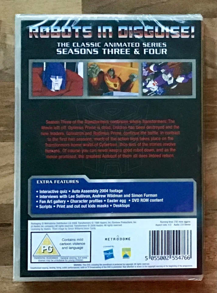 TRANSFORMERS - THE CLASSIC ANIMATED SERIES - SEASONS THREE & FOUR (NEW & SEALED) - Image 2 of 2