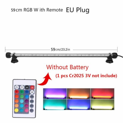 New RGB Aquarium Light Remote Control Diving Lamp 59cm Colorful Fish Tank Plant - Picture 15 of 19